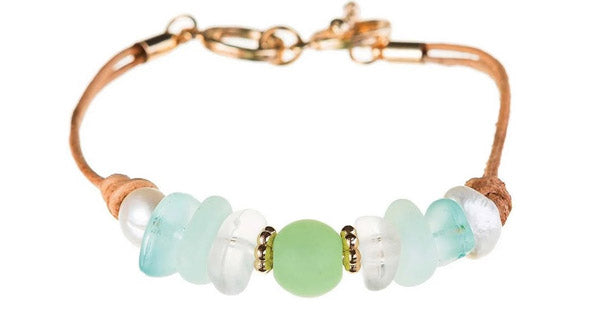 Multicolor Sea Glass Gem Bracelet