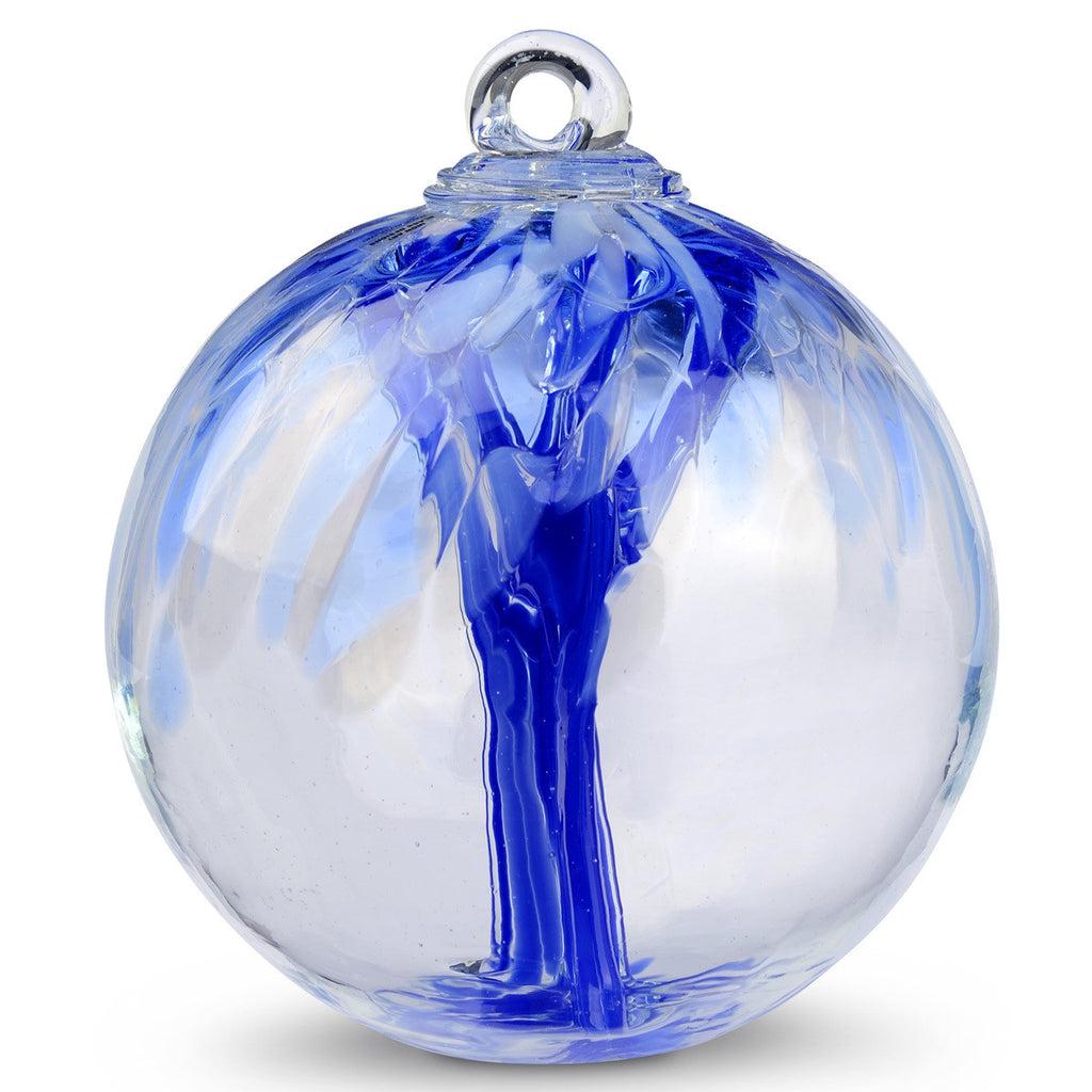 Bermuda Blue Spirit Tree Glass Ball 6"