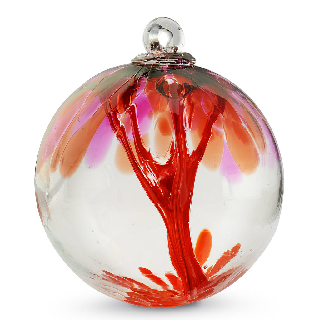 Scarlet Spirit Tree Glass Ball 6"