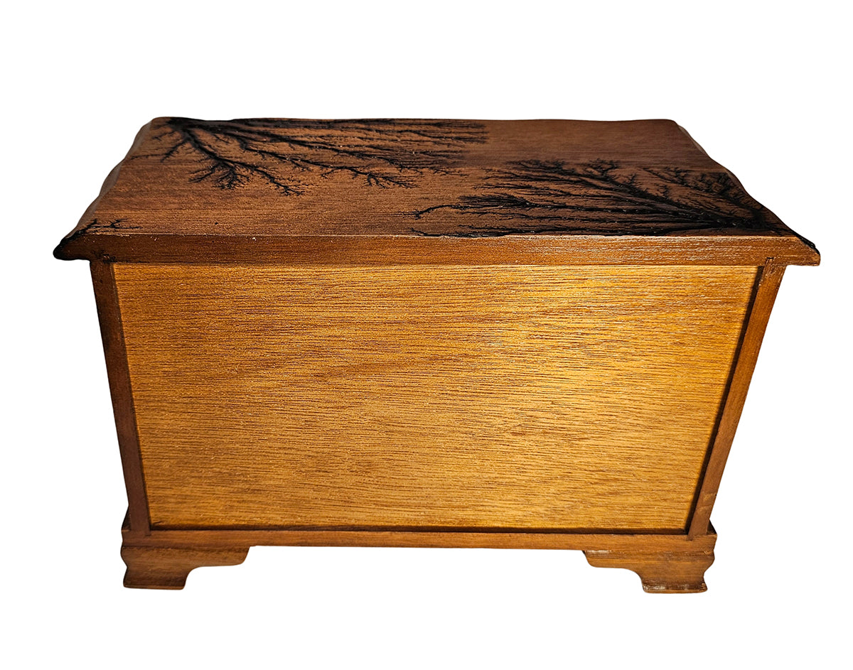 Sunny Meadows Fractal Burn Wooden Jewelry Box