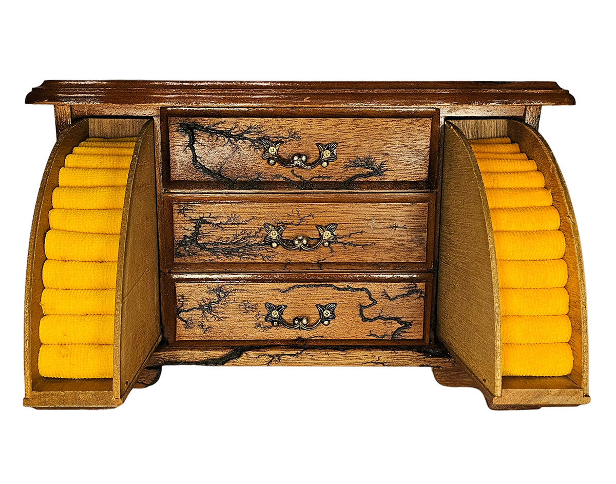 Sunny Meadows Fractal Burn Wooden Jewelry Box