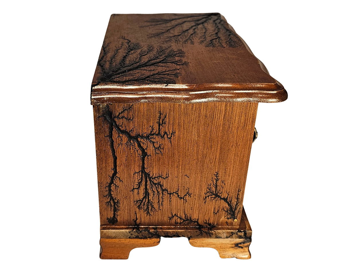 Sunny Meadows Fractal Burn Wooden Jewelry Box