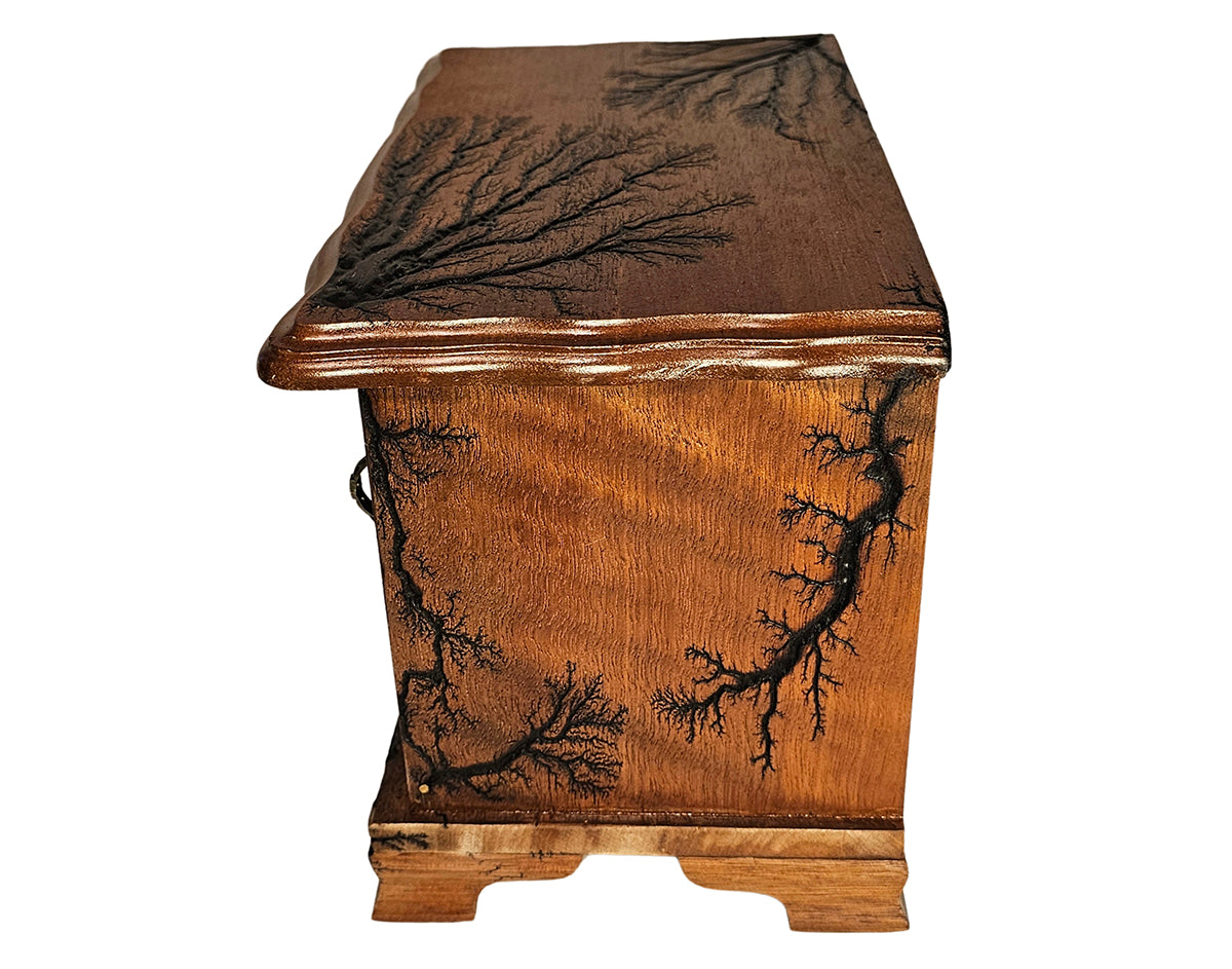 Sunny Meadows Fractal Burn Wooden Jewelry Box
