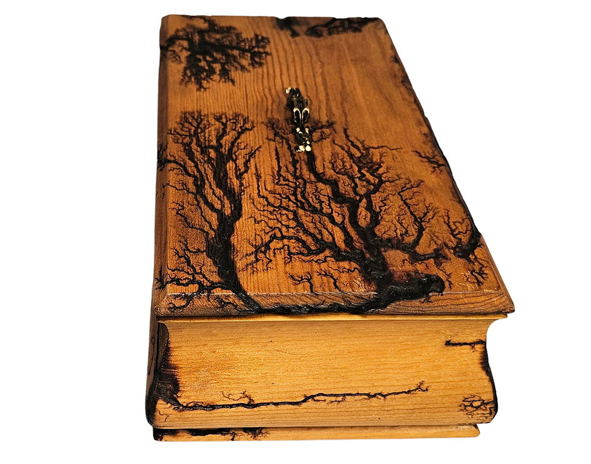 Dusk Forest Fractal Burn Wooden Keepsake Box