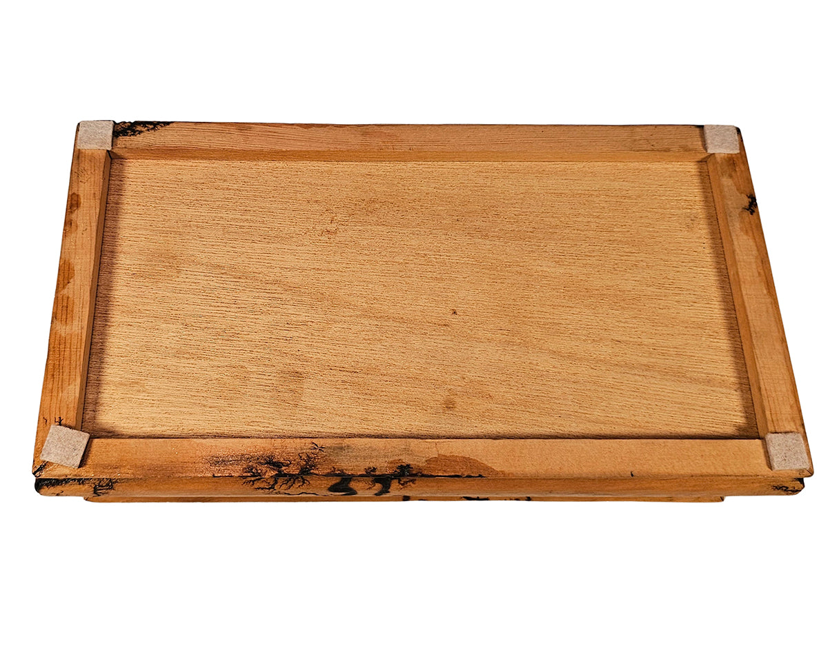 Dusk Forest Fractal Burn Wooden Keepsake Box