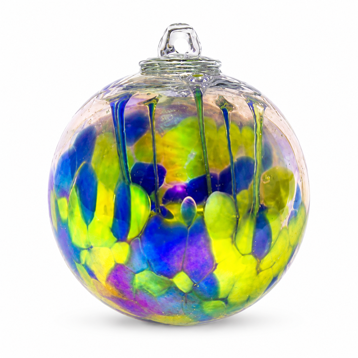 Blue & Green Medusa Glass Ball Ornament, 6"