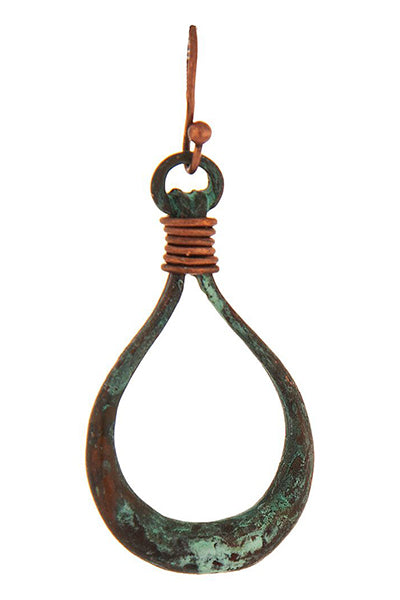 Patina and Copper Loop Earrings