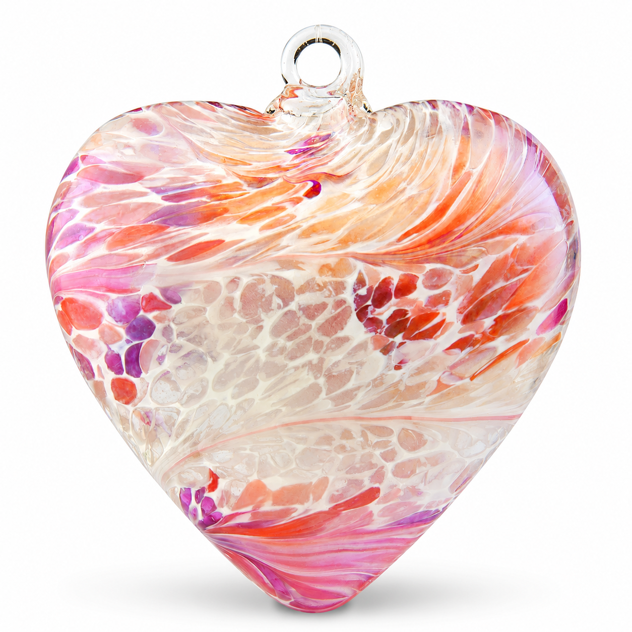 Valentine Heart Art Glass Ornament, 5"