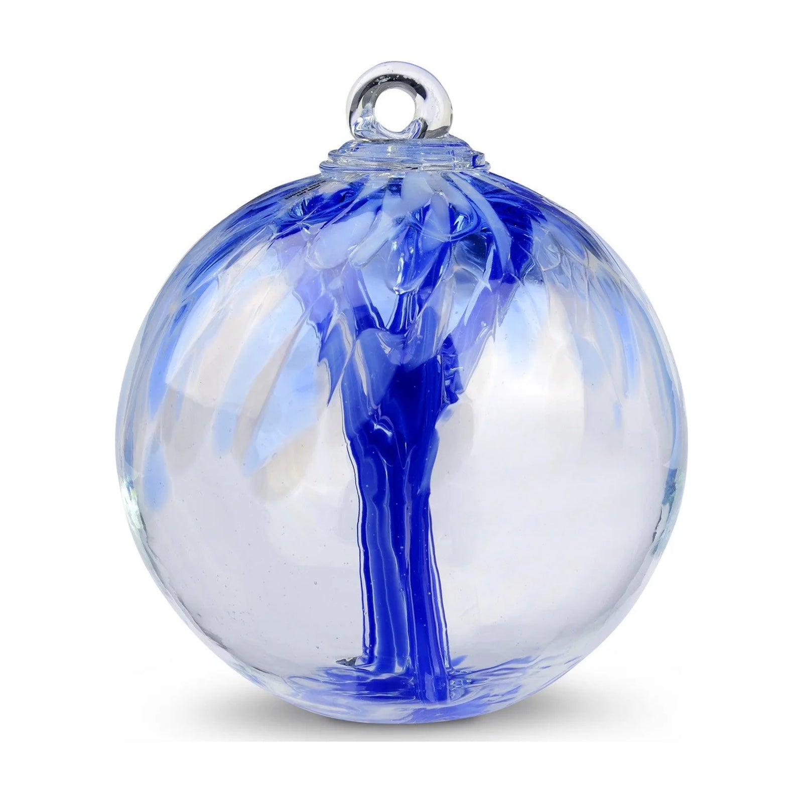 Bermuda Blue Spirit Tree Glass Ball Ornament, 6"