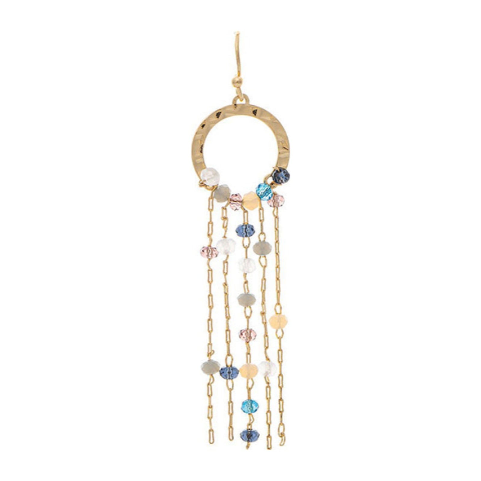Gold Chain and Beaded Fringe Earrings