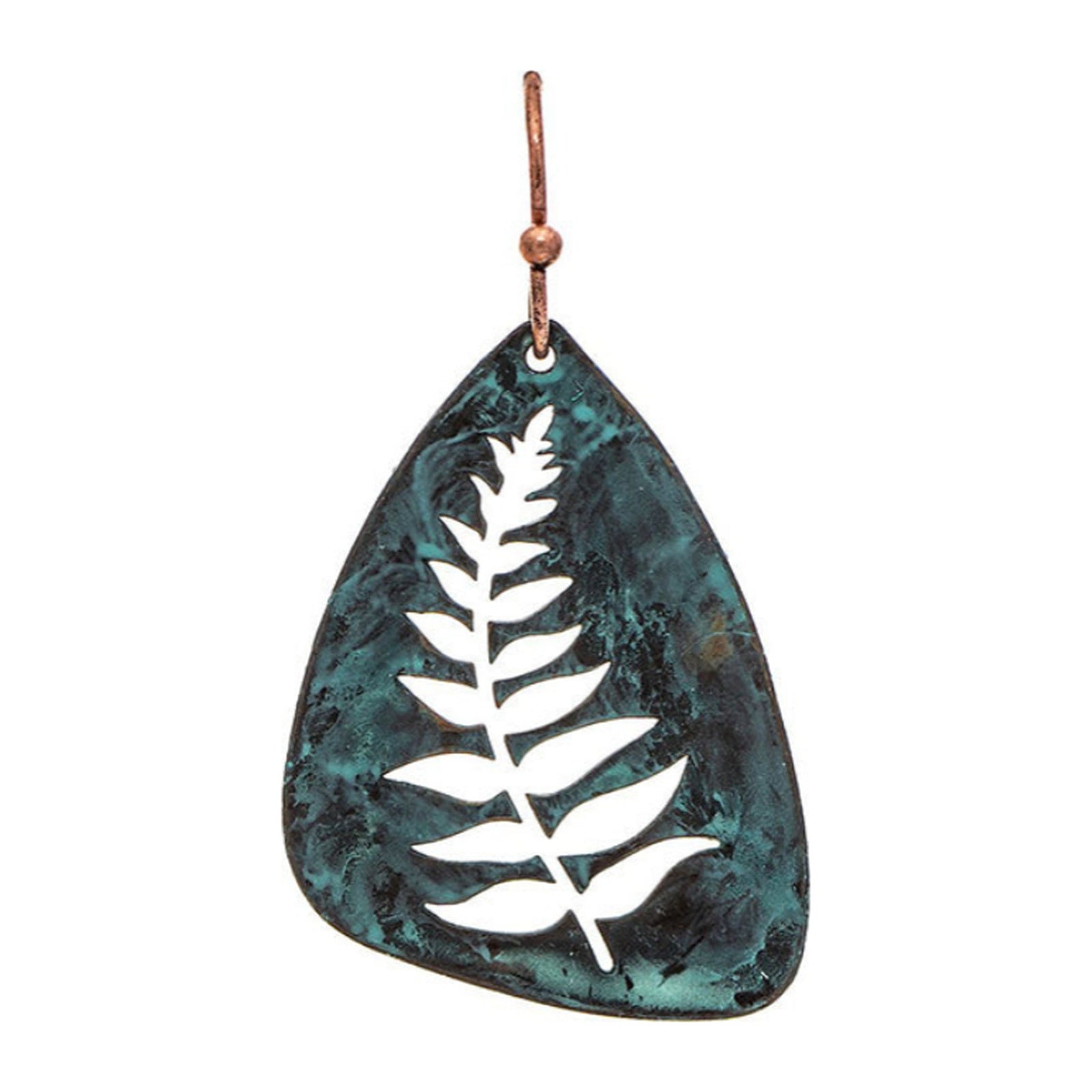 Patina Fern Cutout Drop Earrings