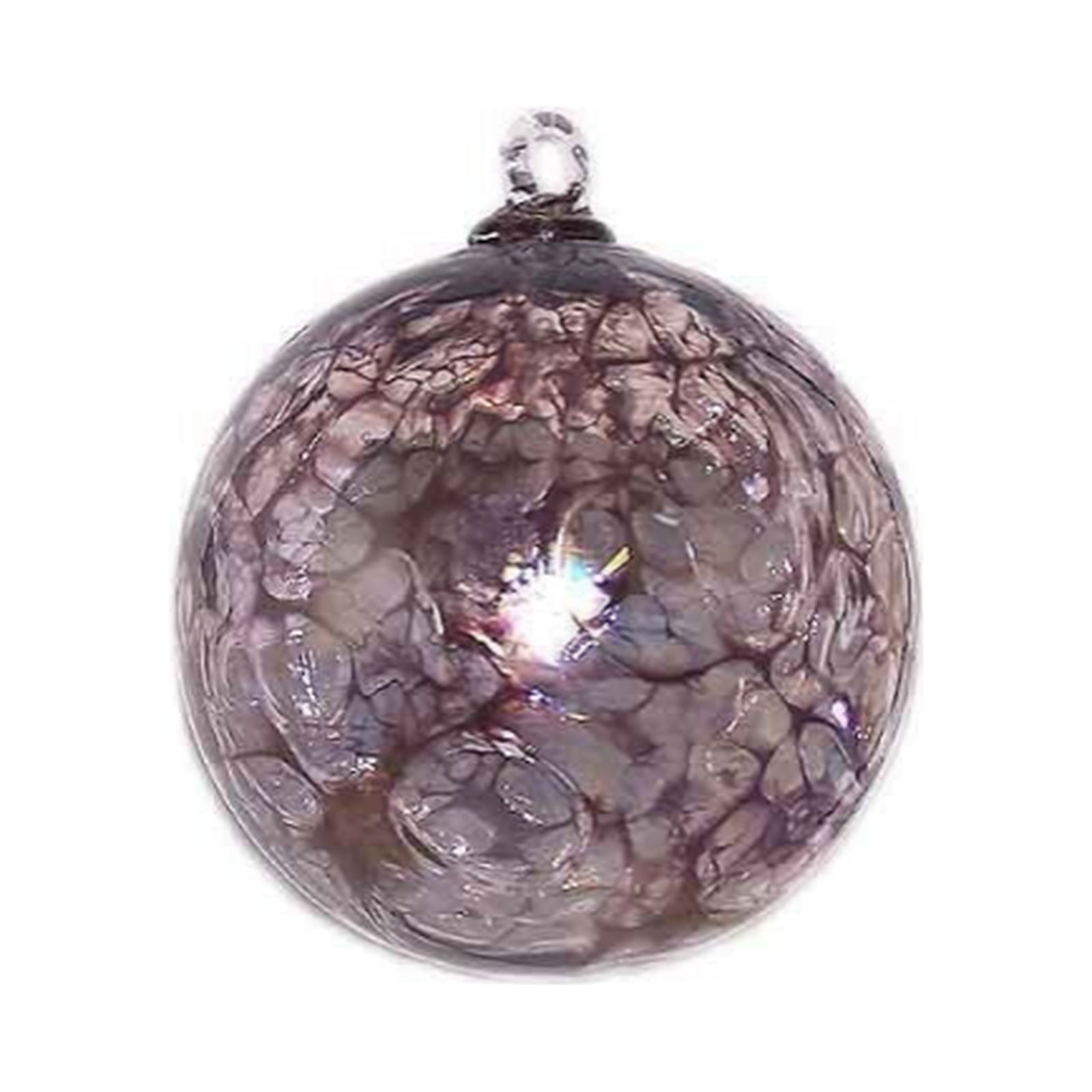 Amethyst Web Glass Friendship Ball Ornament, 4"