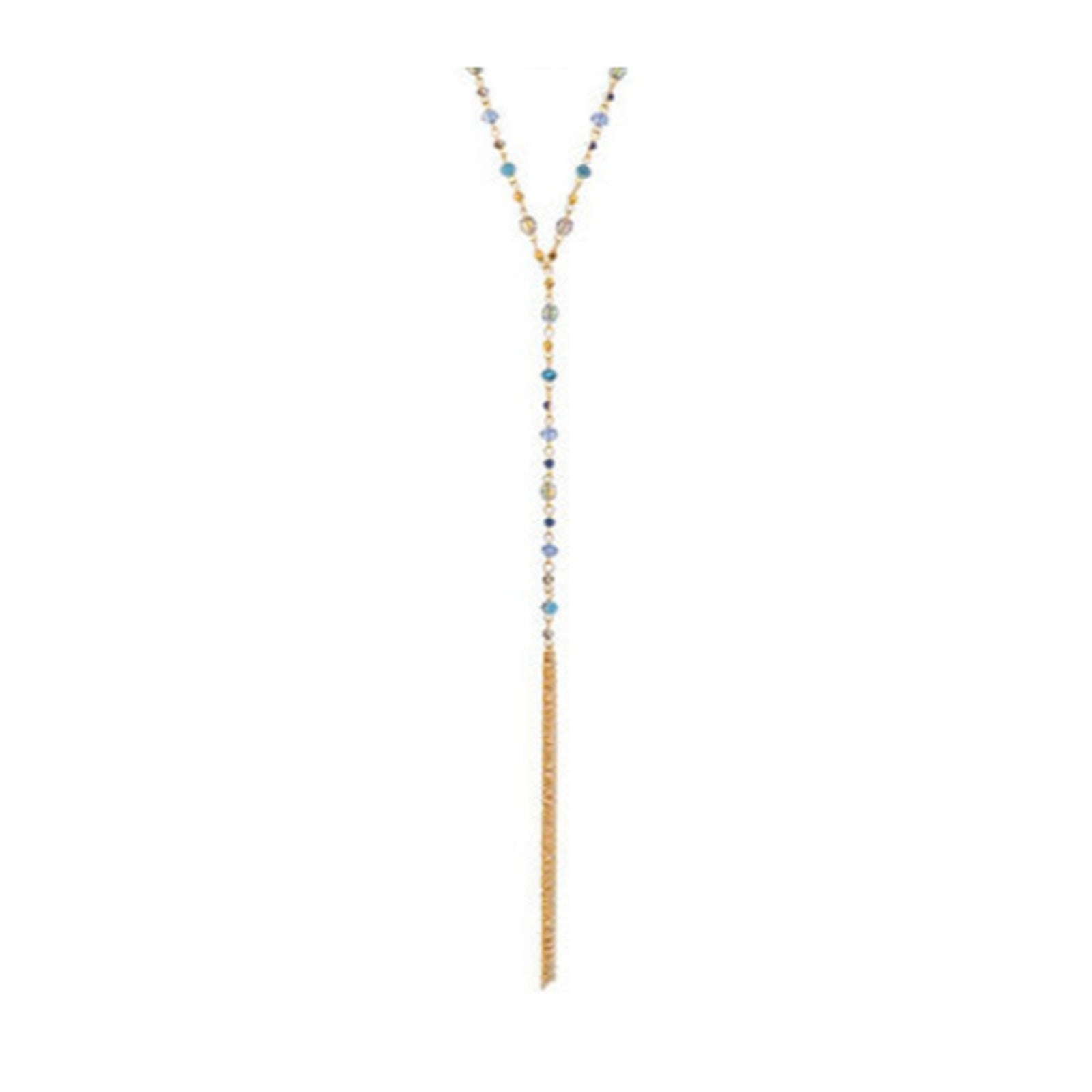 Gold Hi Lo Tassel Necklace Set