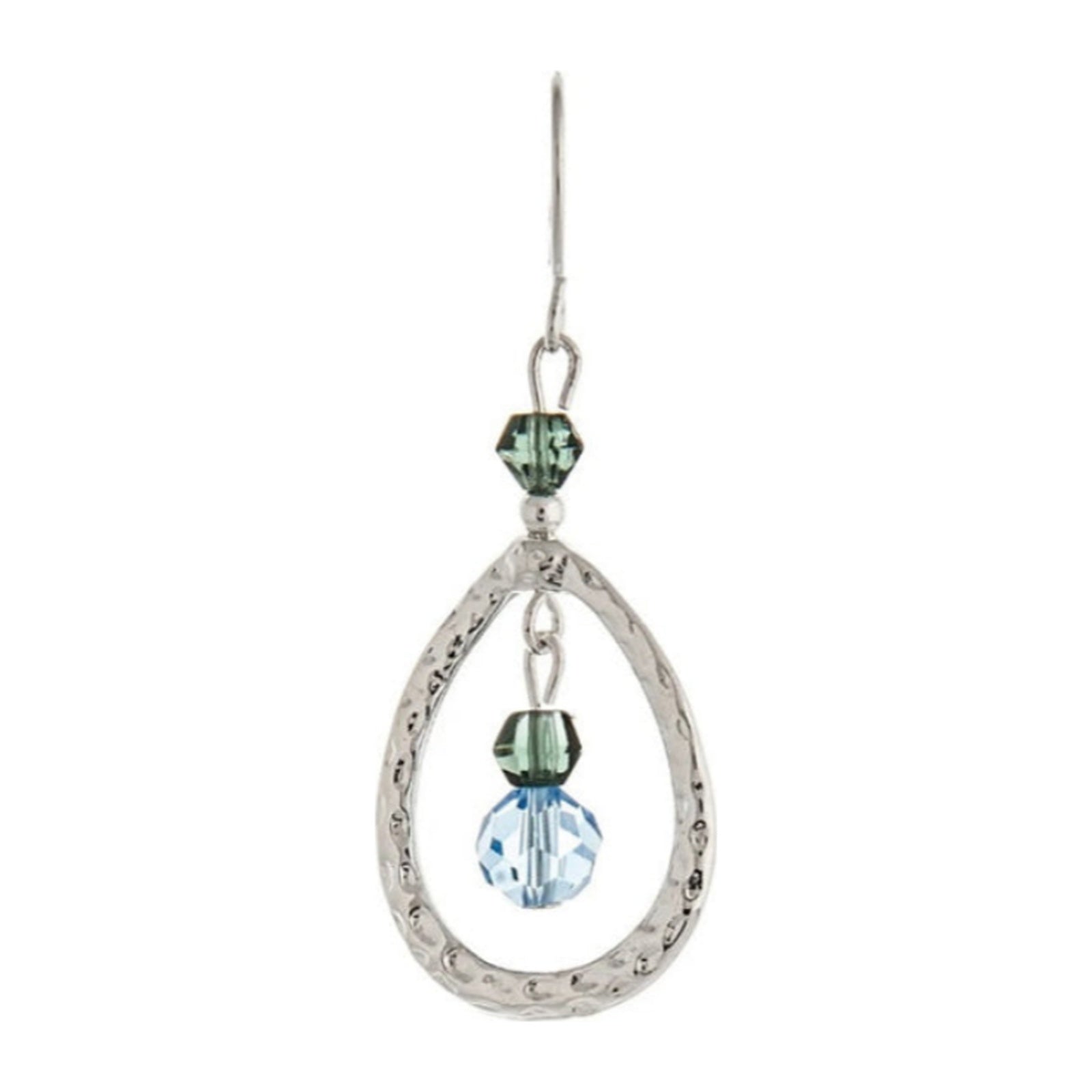 Silver Denim Teardrop Earrings