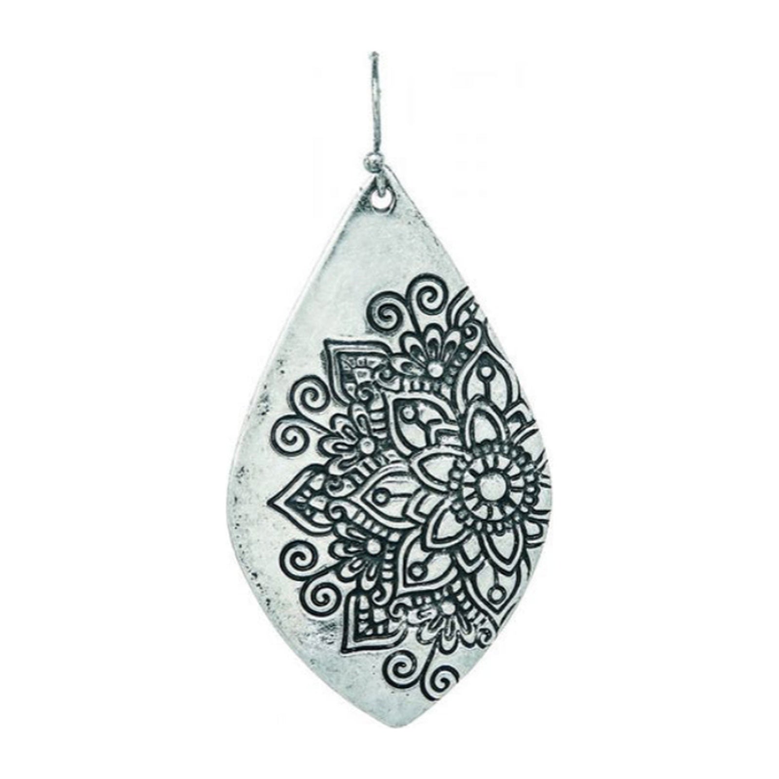 Pendientes de plata con grabado de mandala