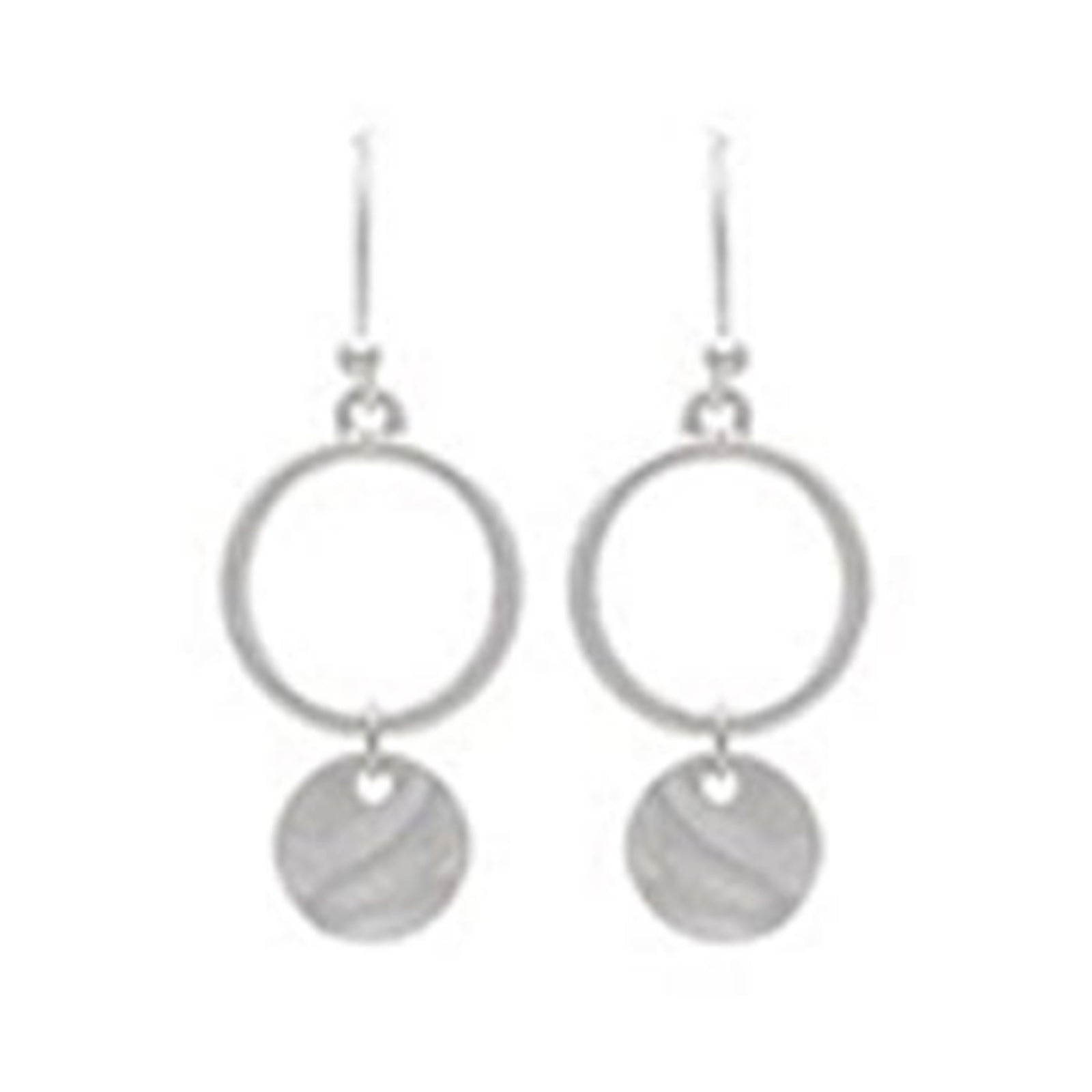 Silver Opal Disc Charm Necklace Set