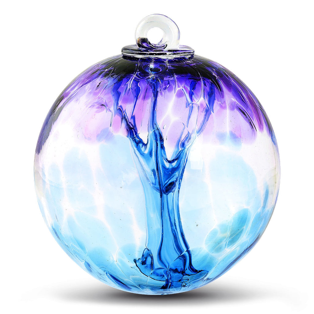 Aqua Violeta Spirit Tree Glass Ball 6"