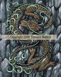 Eastern Land Dragon by Theresa Mather -  8x10 inch ceramic tile